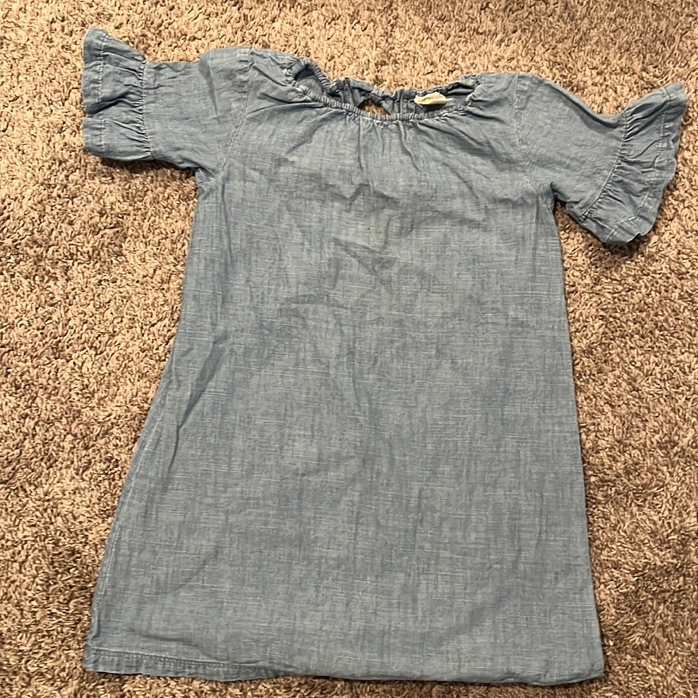 Crewcuts-Chambray dress with three bow backing